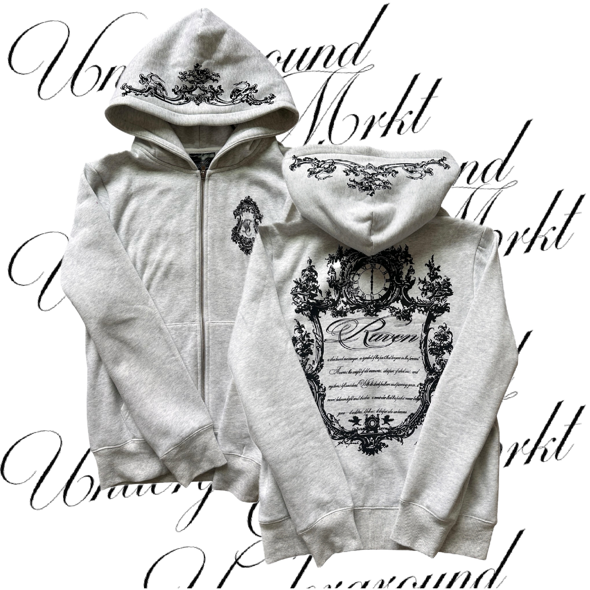 RAVEN FLORAL ZIP UP <3