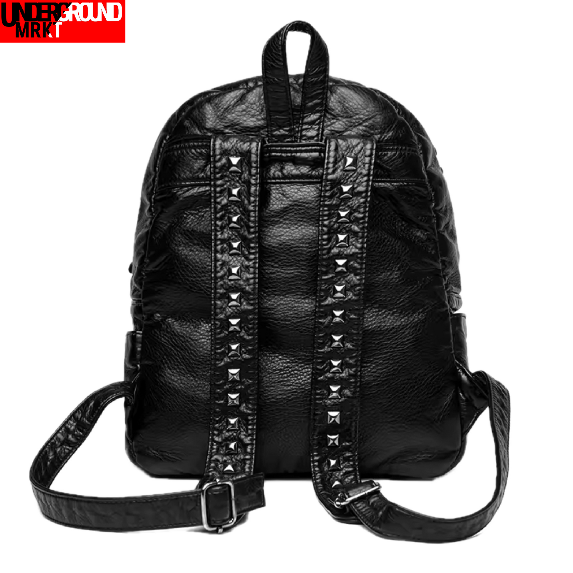 BLACK FALX LEATHER BAG W STUDS <3