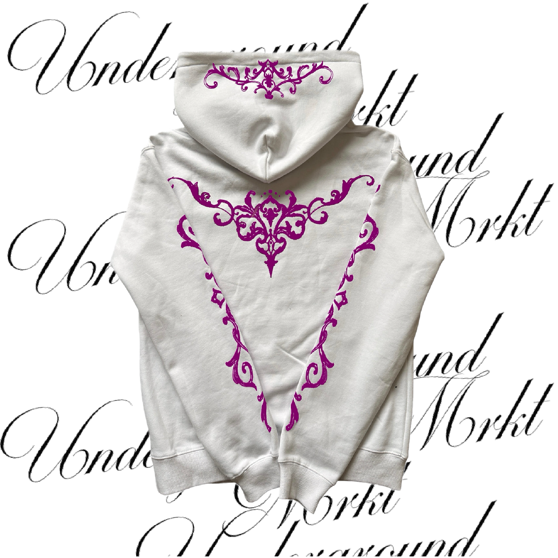 FLORAL RAVEN HOODIE (WHITE) <3
