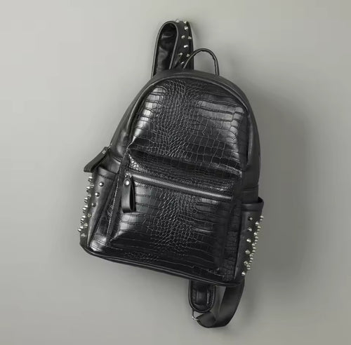 ARENA FALX LEATHER BACKPACK W STUDS <3
