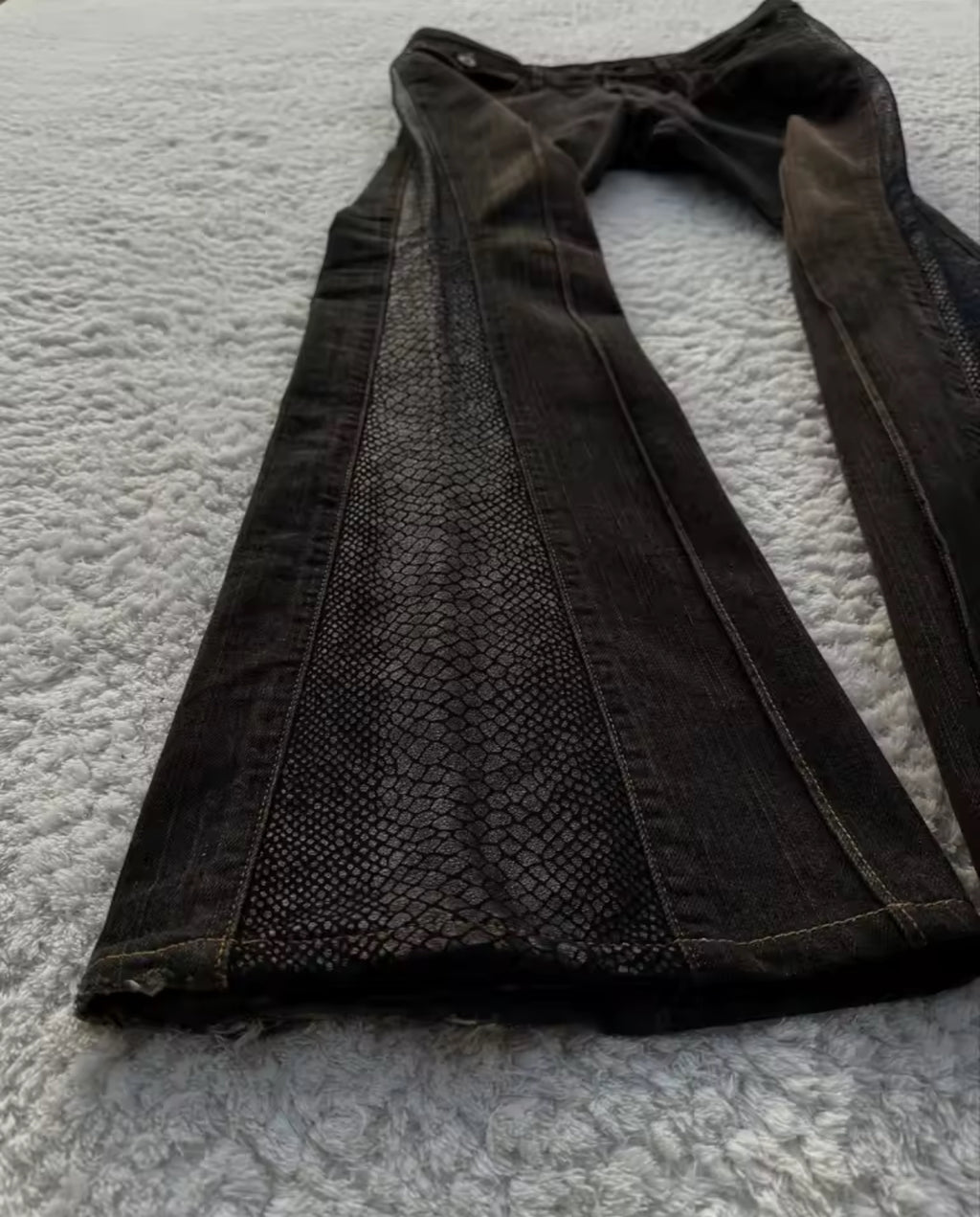 PYTHON FLARED DENIM “VIPER” JEANS <3