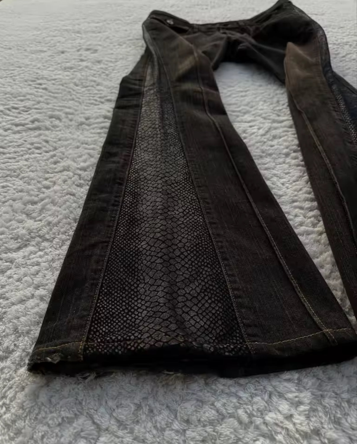 PYTHON FLARED DENIM “VIPER” JEANS <3