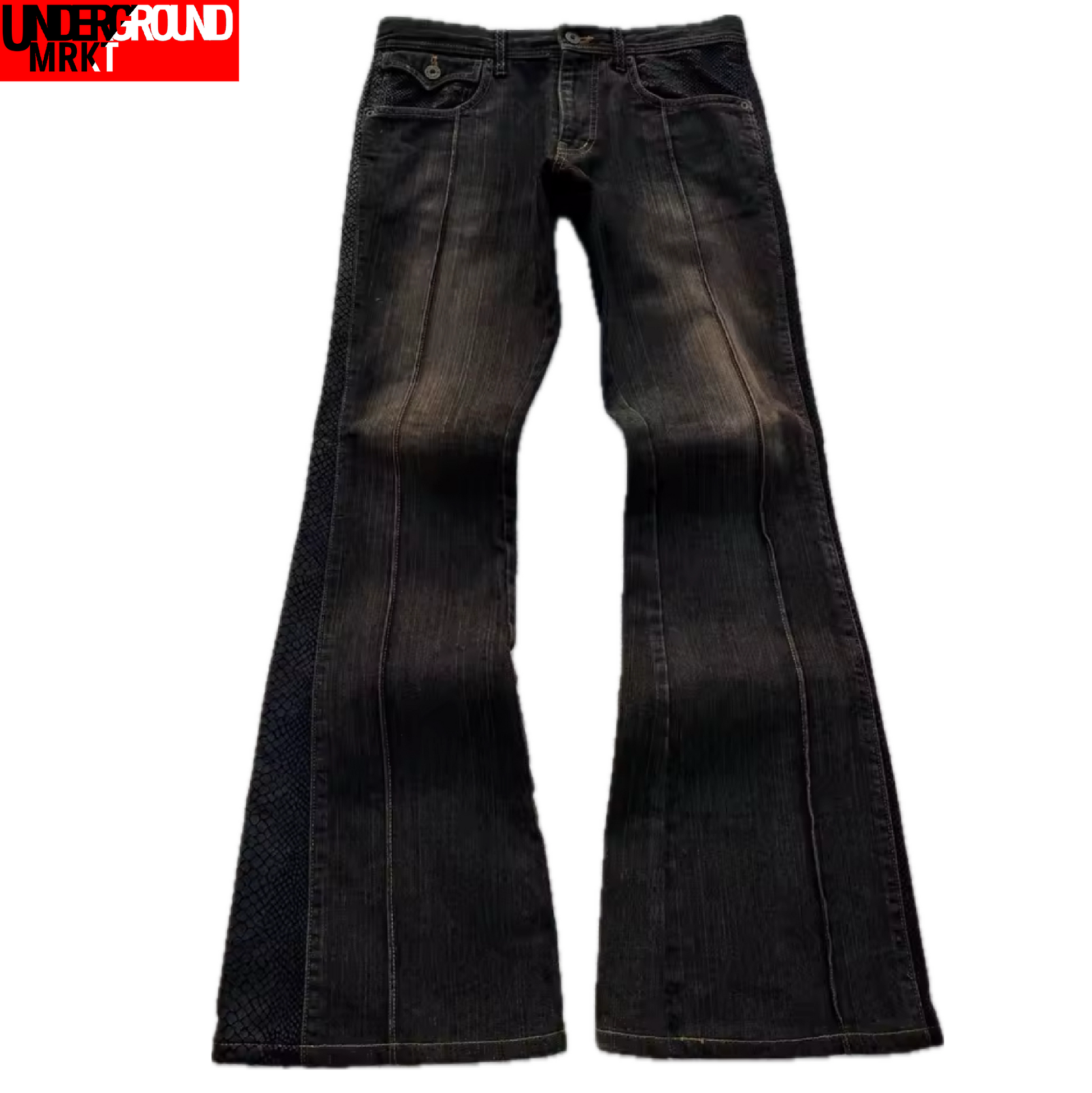 PYTHON FLARED DENIM “VIPER” JEANS <3