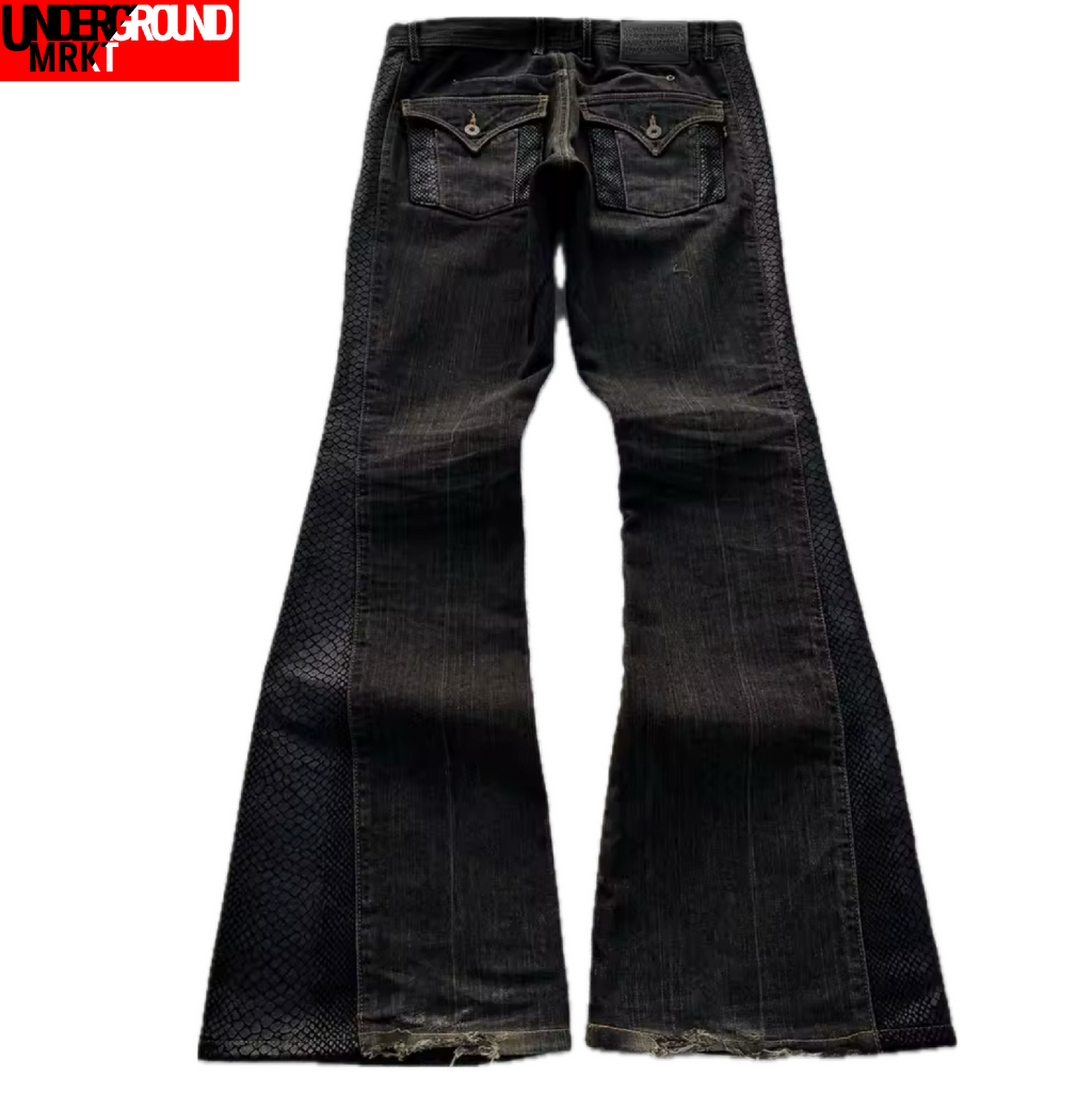 PYTHON FLARED DENIM “VIPER” JEANS <3
