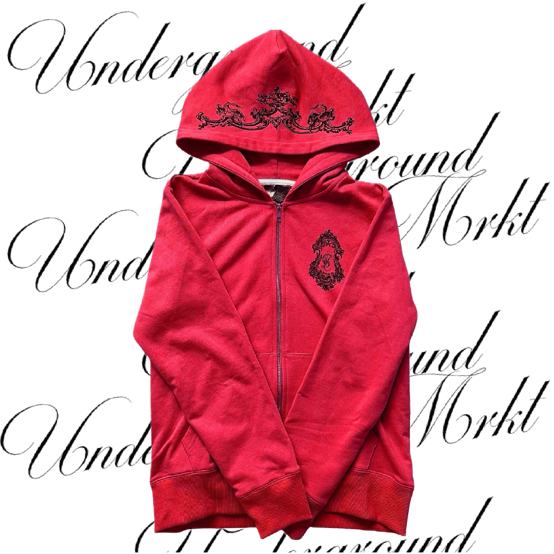 RAVEN FLORAL ZIP UP (RED) <3