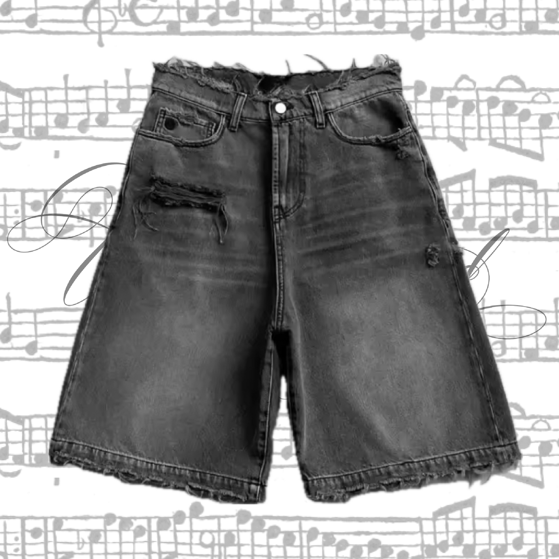 STANDARD DISTRESSED LONG SHORTS <3